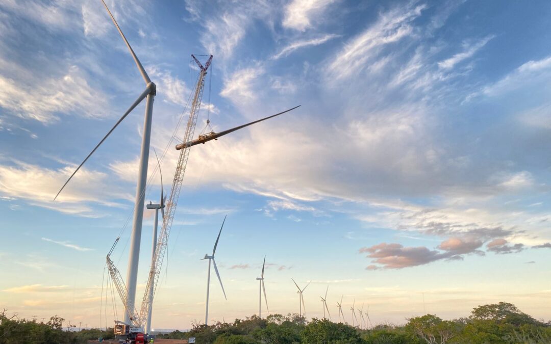 Complexo Eólico Babilônia Centro com montagem de aerogeradores V150 da Vestas